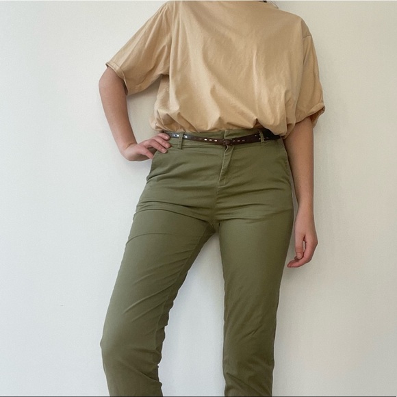 Scotch & Soda Green Regular Belted Chinos - 25 - Picture 8 of 16